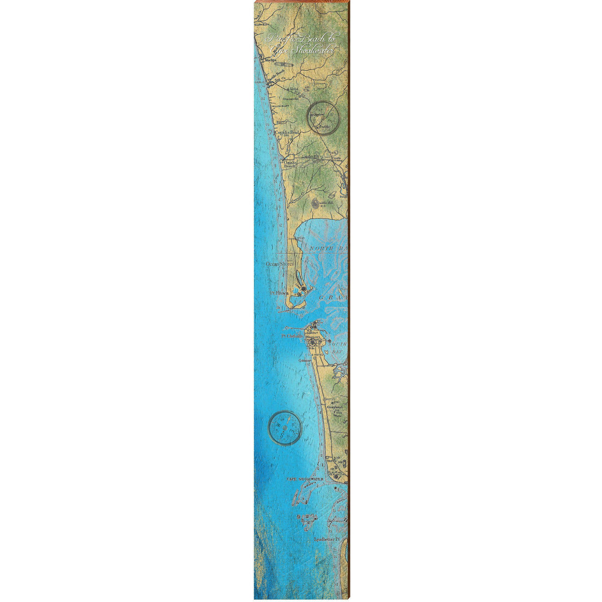 Pacific Beach To Cape Shoalwater, Washington Map Wooden Sign |  Home Decor Wall Art Print on Real Wood