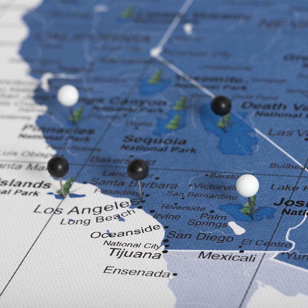 Push Pin National Parks Map - Navy Color Splash - Pins Included!