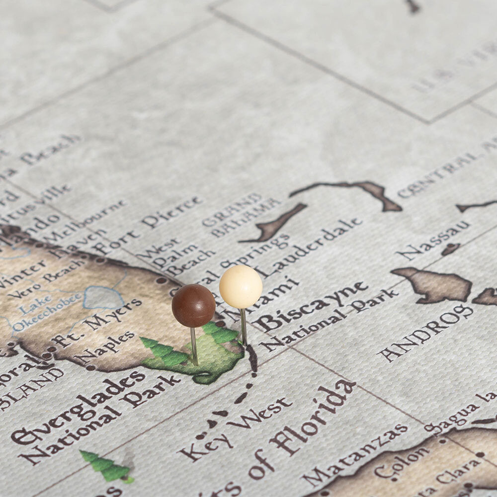 Push Pin National Parks Map - Rustic Vintage - Pins Included!