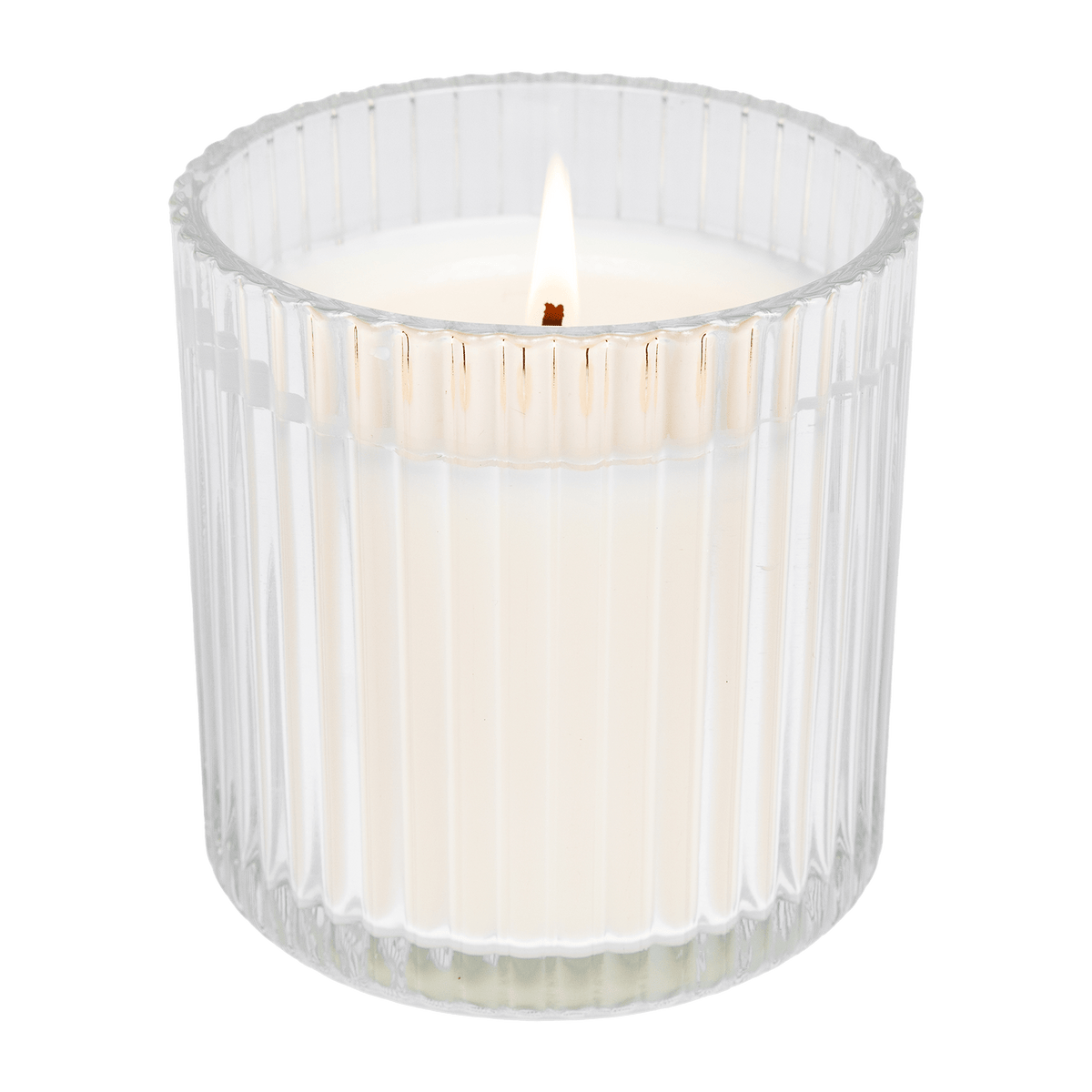 Cozy Season Fluted Soy Candle - Ribbed Glass Jar - 12 oz