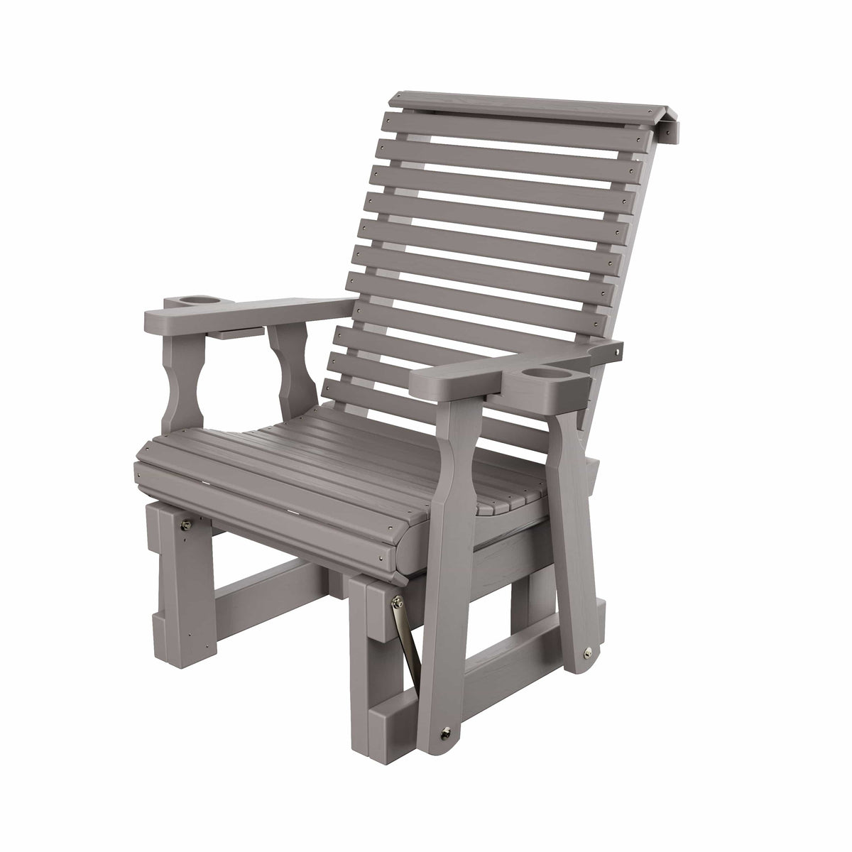 Amish Casual Heavy Duty 600 Lb High Back Roll Back Treated Glider Chair