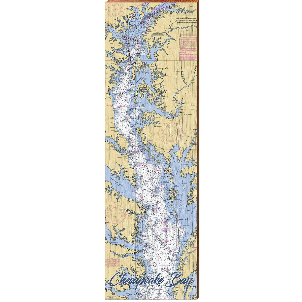 Chesapeake Bay, Maryland Map Wooden Sign | Wall Art Print on Real Wood