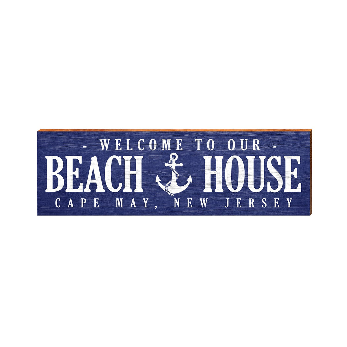 Cape May, New Jersey Beach House Wooden Sign | Wall Art Print on Real Wood