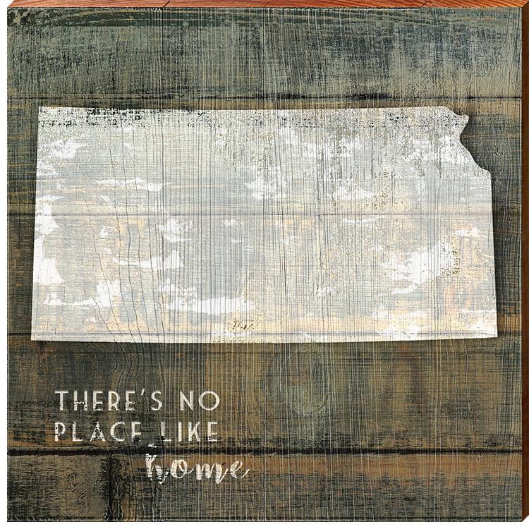 Kansas | There's No Place Like Home | Wall Art Print on Real Wood