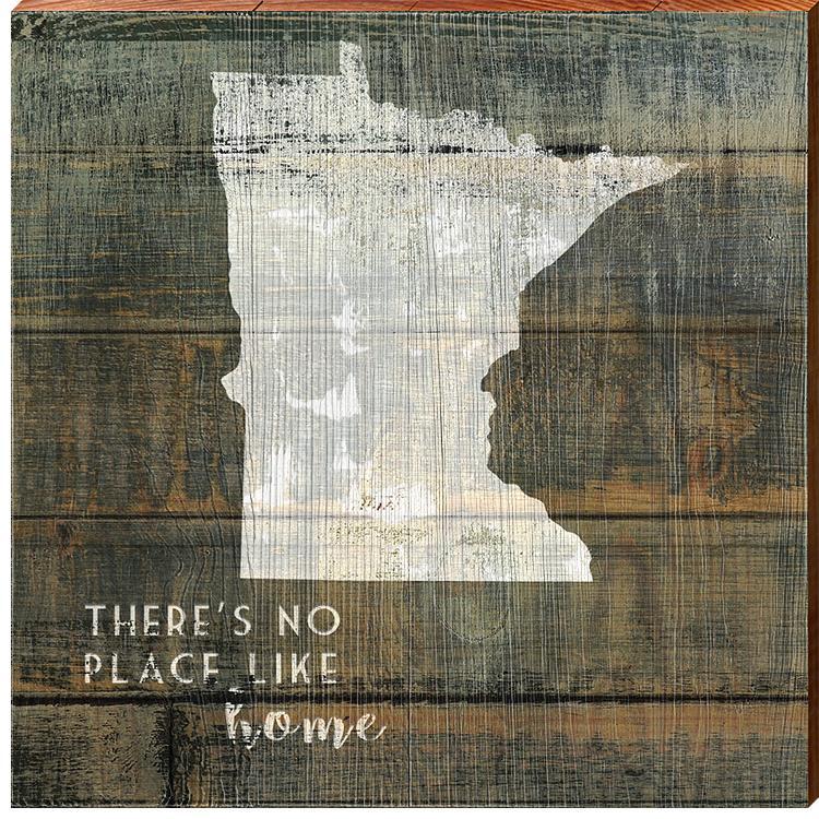 Minnesota | There's No Place Like Home | Real Wood Wall Art Print