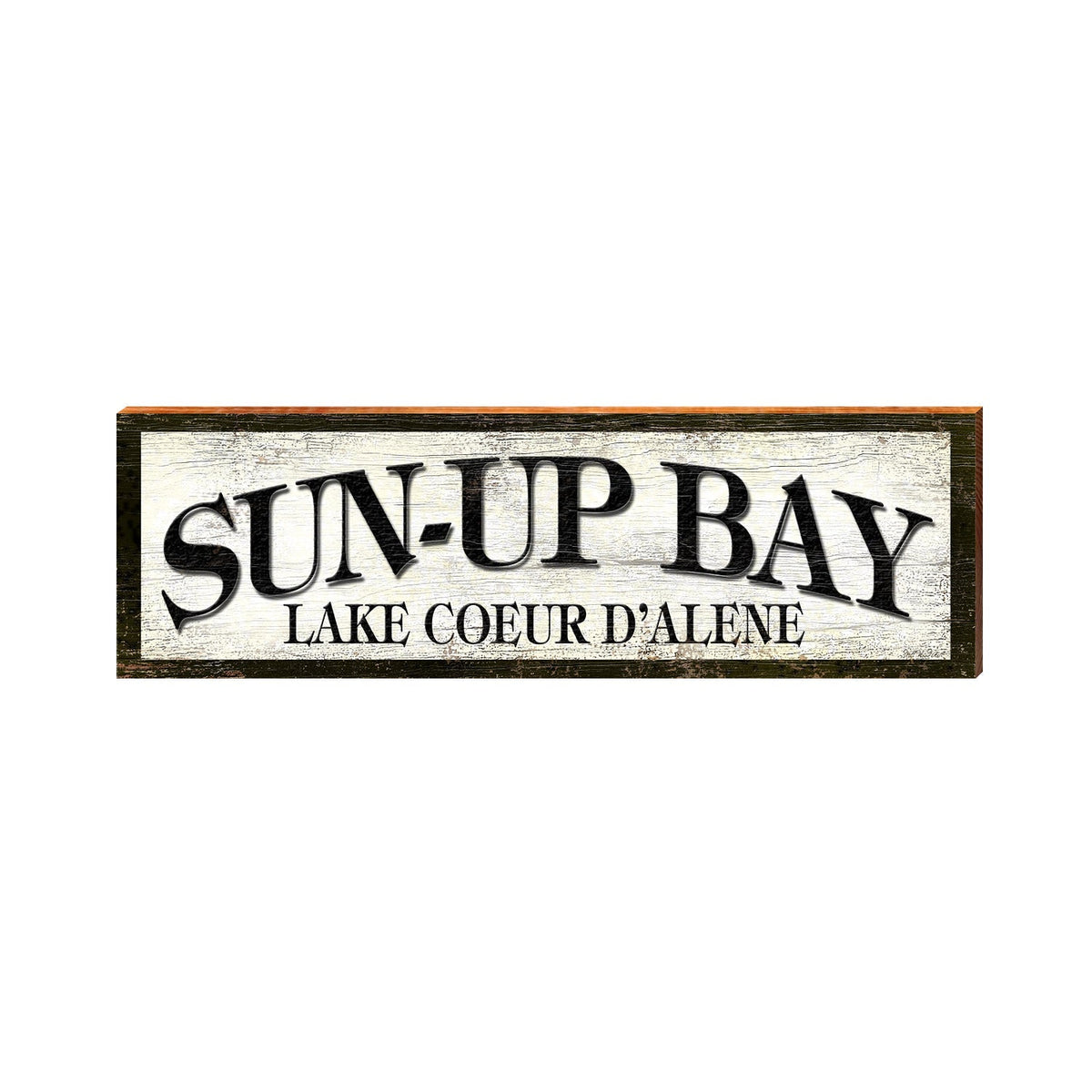 Sun-Up Bay | Lake Coeur D'Alene, Idaho Wooden Sign | Wall Art Print on Real Wood