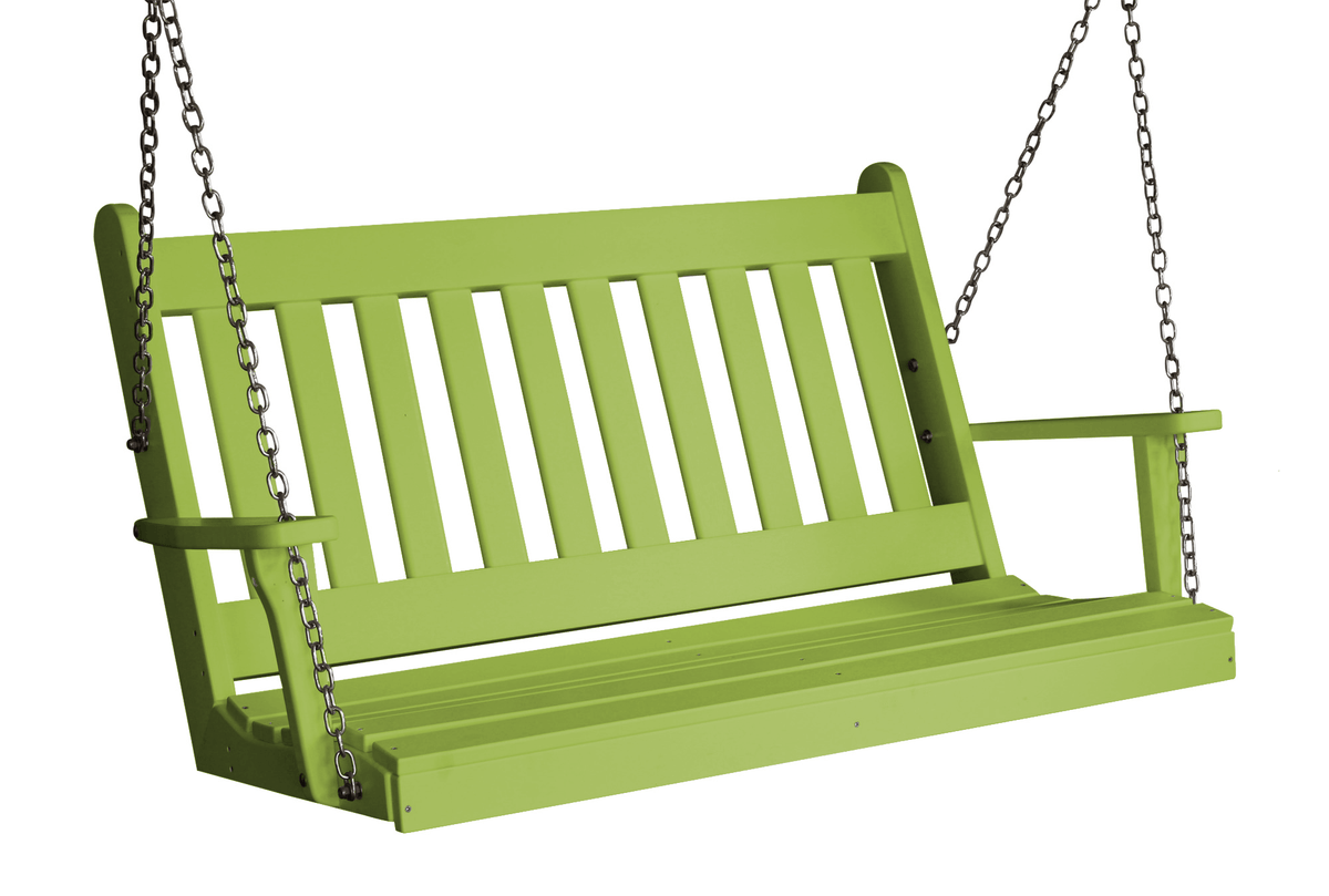 Keystone Amish Co. 5 Foot Franklin Poly Composite Porch Swing, Tropical Lime