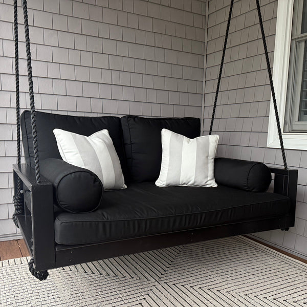 Amish Casual 6 Foot Uptown Porch Swing Bed in Tricorn Black Paint