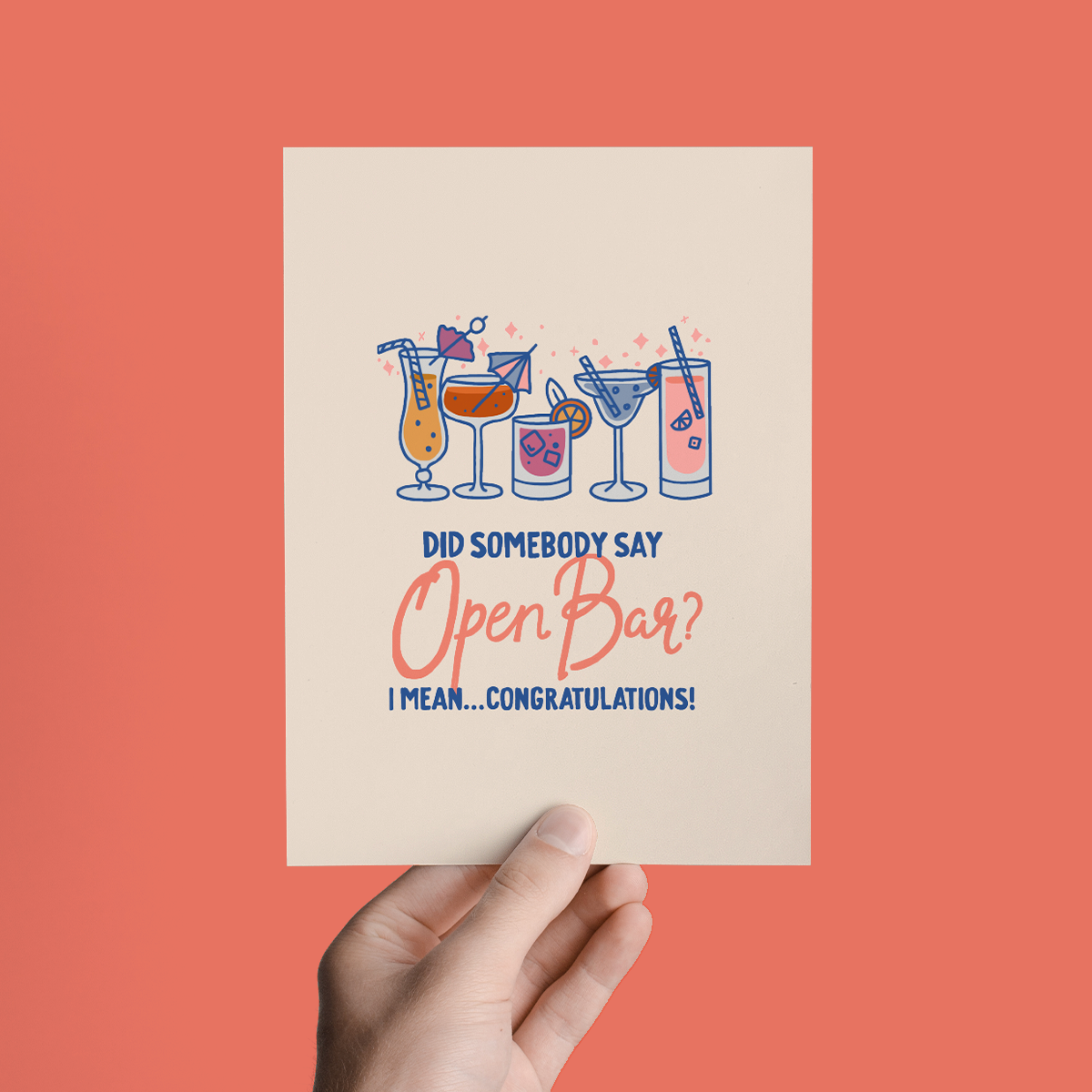 Did Somebody Say Open Bar? Congratulations Wedding Greeting Card