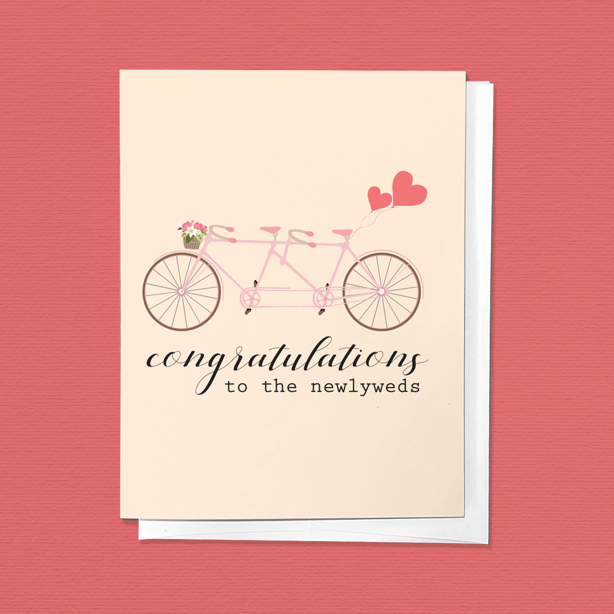 Congratulations to the Newlyweds Bike Wedding Greeting Card