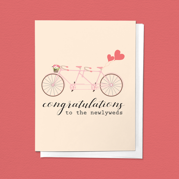 Congratulations to the Newlyweds Bike Wedding Greeting Card