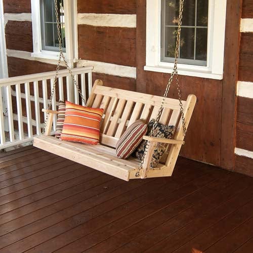 Keystone Amish Co. 5 Foot Franklin Red Cedar Porch Swing with Cup Holders
