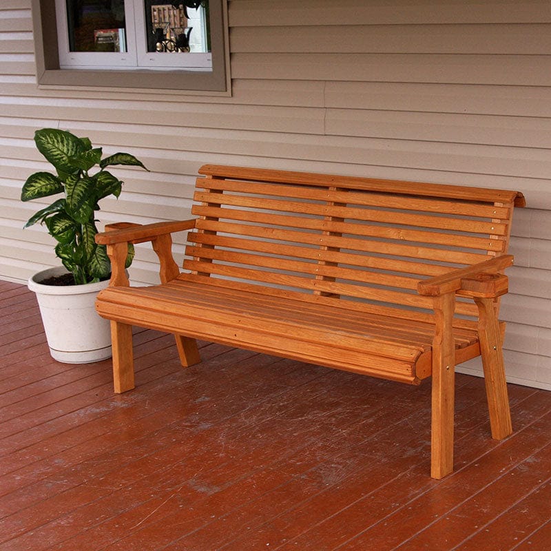 Amish Casual Heavy Duty Roll Back 4 Foot Treated Garden Bench
