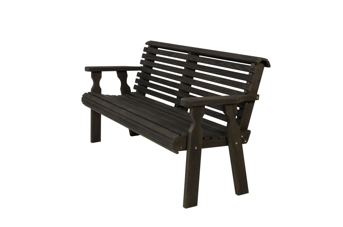 Amish Casual Roll Back 5 Foot Treated Wood Outdoor Bench