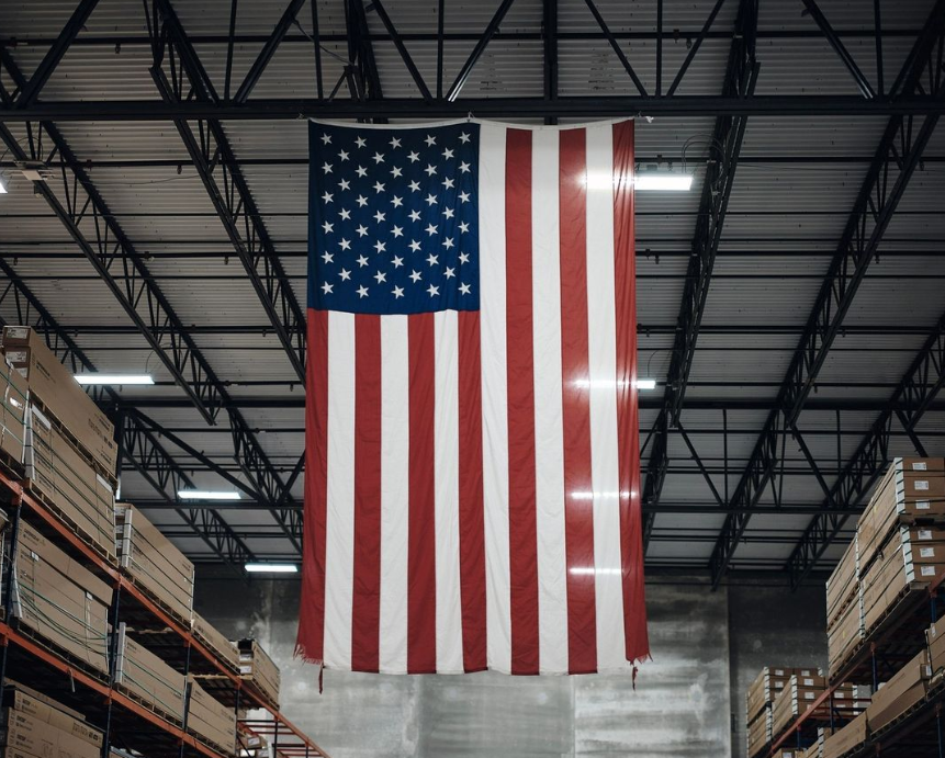 Double Sided American Flag for Vertical Viewing
