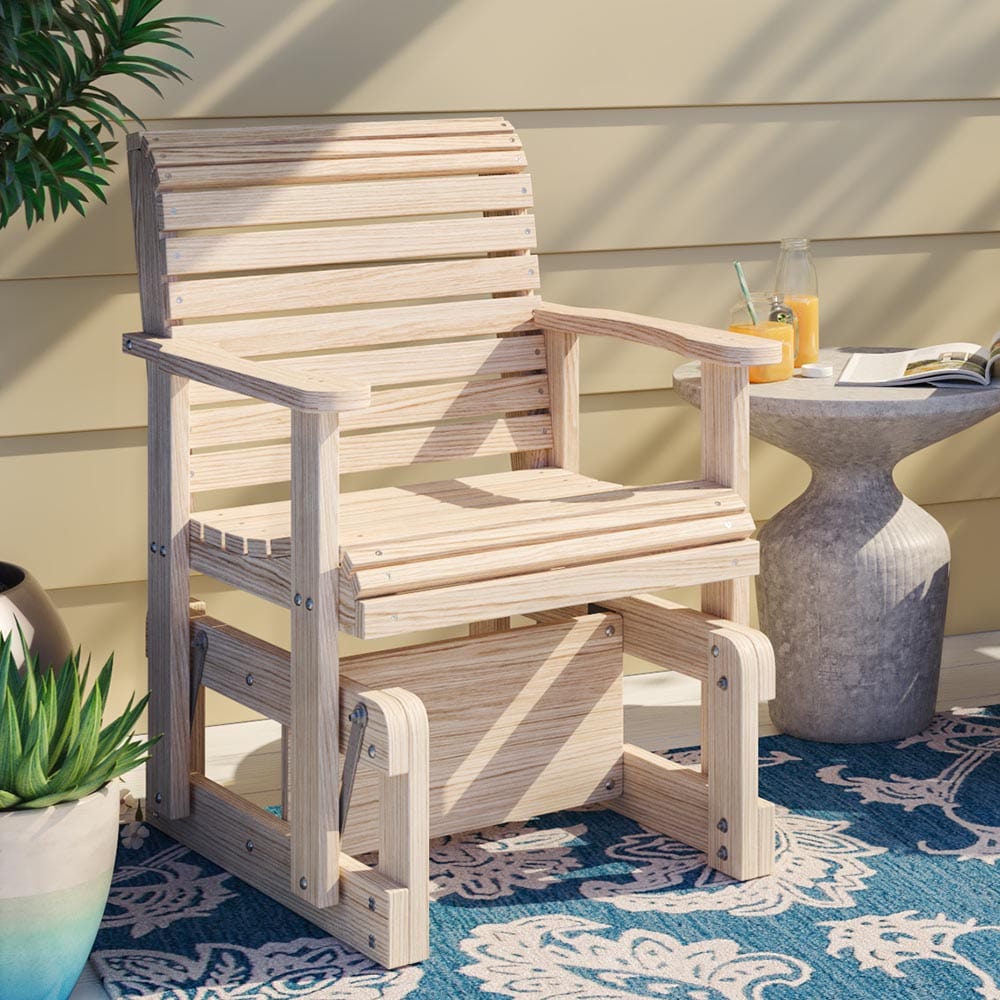 LA Swings Roll Back Outdoor Glider Chair