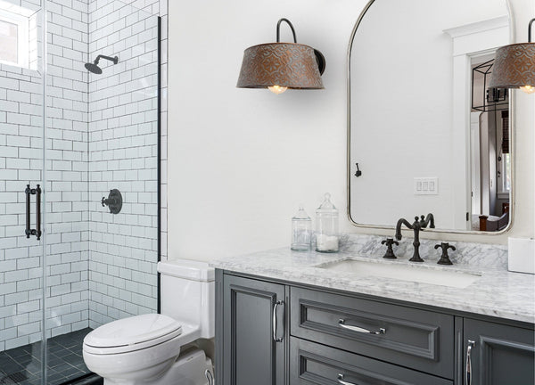 Ornate Copper Wall Sconce Light Fixture