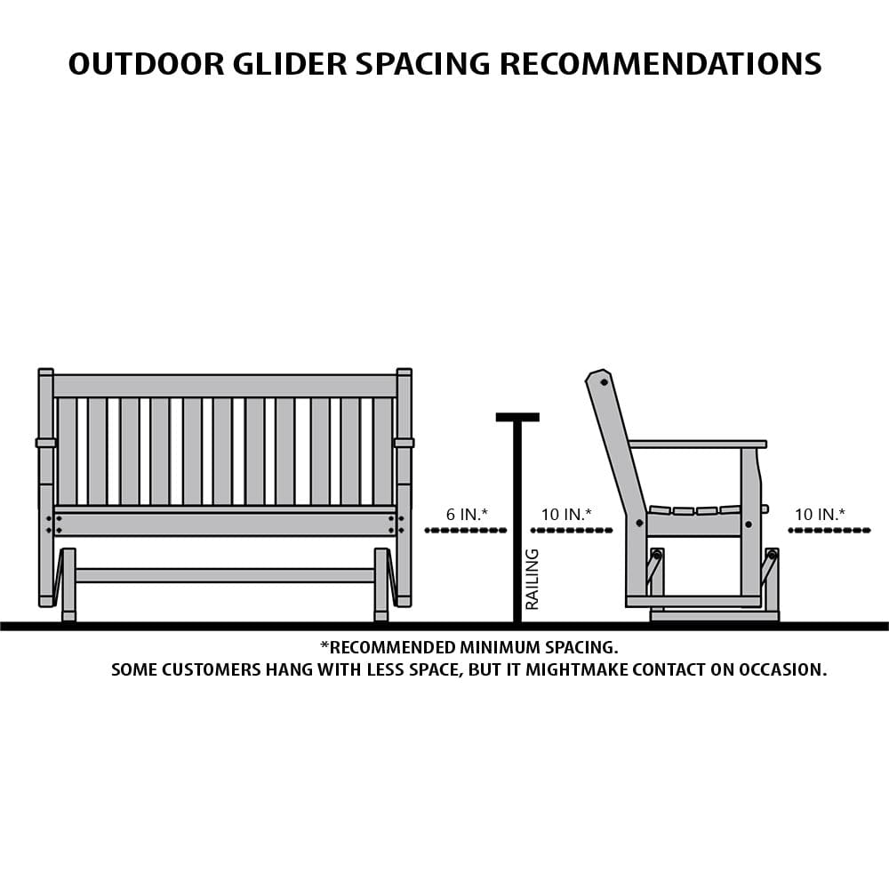 Amish Casual Heavy Duty Roll Back 6 Foot Treated Porch Glider