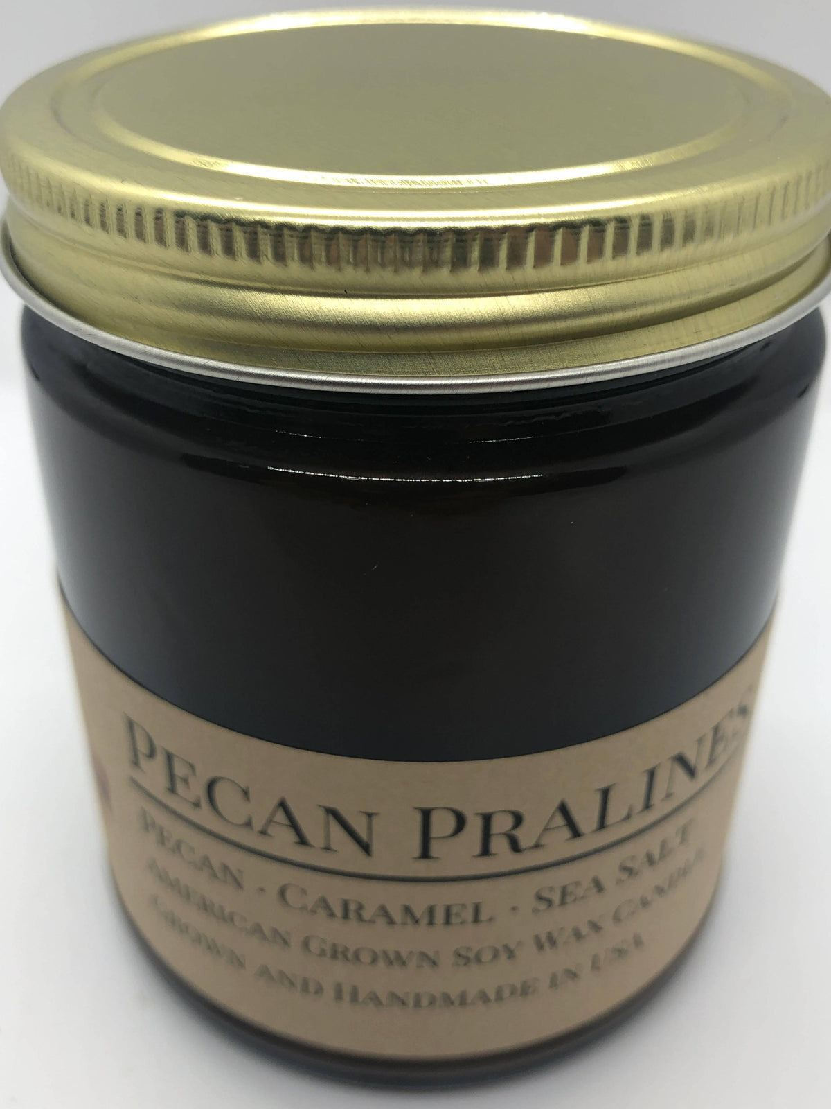 Pecan Pralines Soy Wax Candle | 9 oz Amber Apothecary Jar