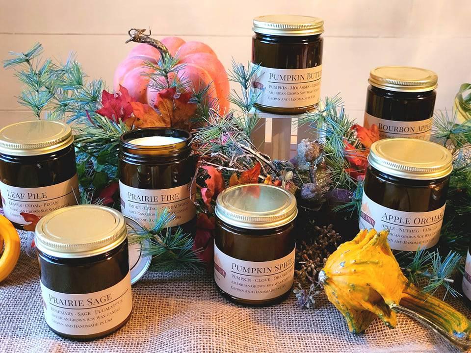 Prairie Fire Soy Wax Candle | 9 oz Amber Apothecary Jar