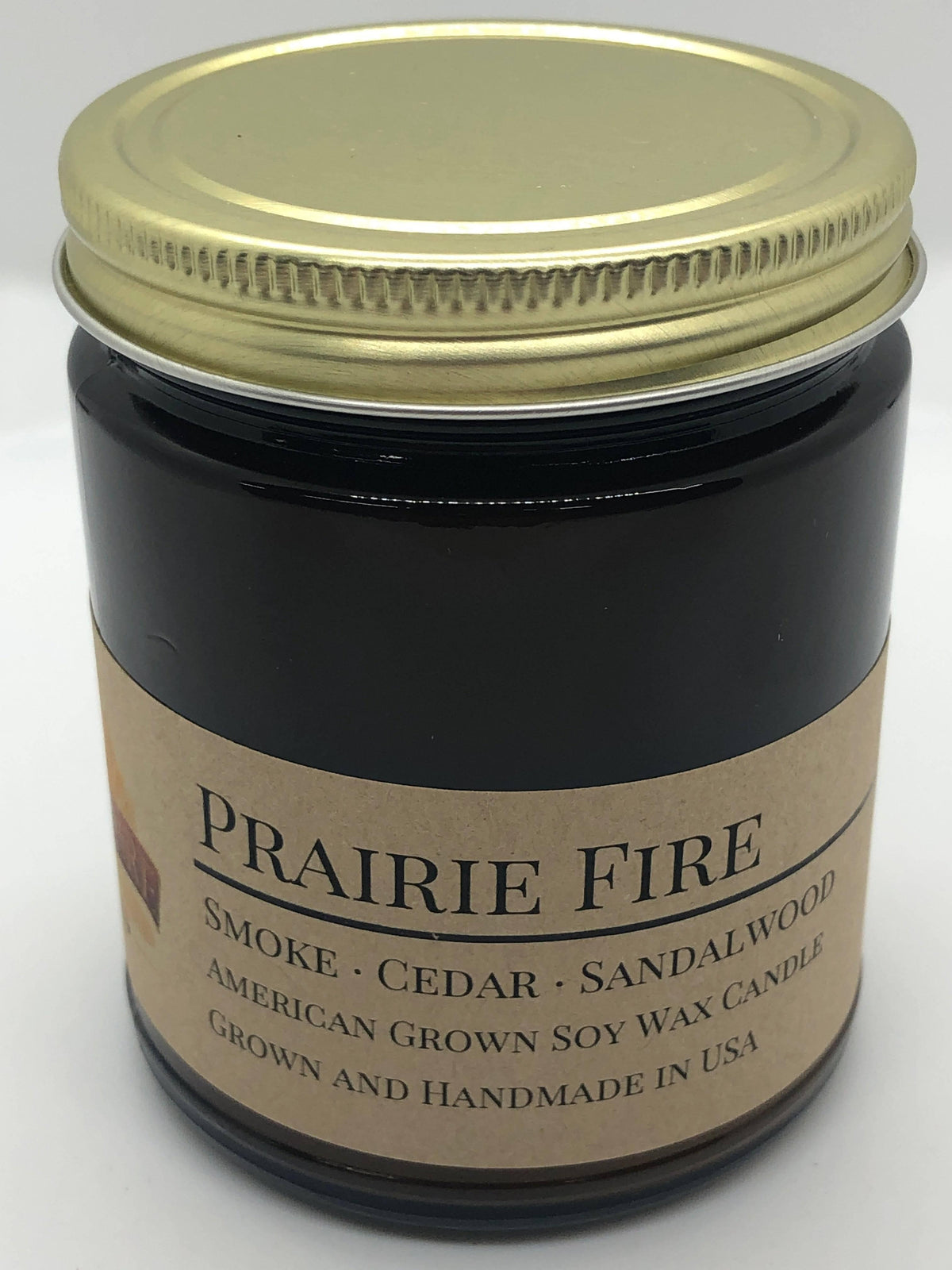 Prairie Fire Soy Wax Candle | 9 oz Amber Apothecary Jar