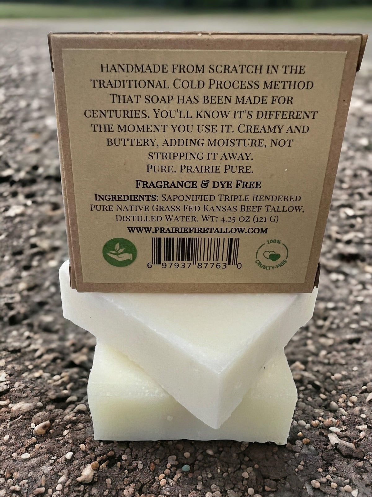 Pure Beef Tallow Soap Bar, (3 Pack) Made in USA -  Grass Fed and Finished - Face, Body and Hair - Cleans, Moisturizes, Soothes, and Hydrates. Natural and Organic