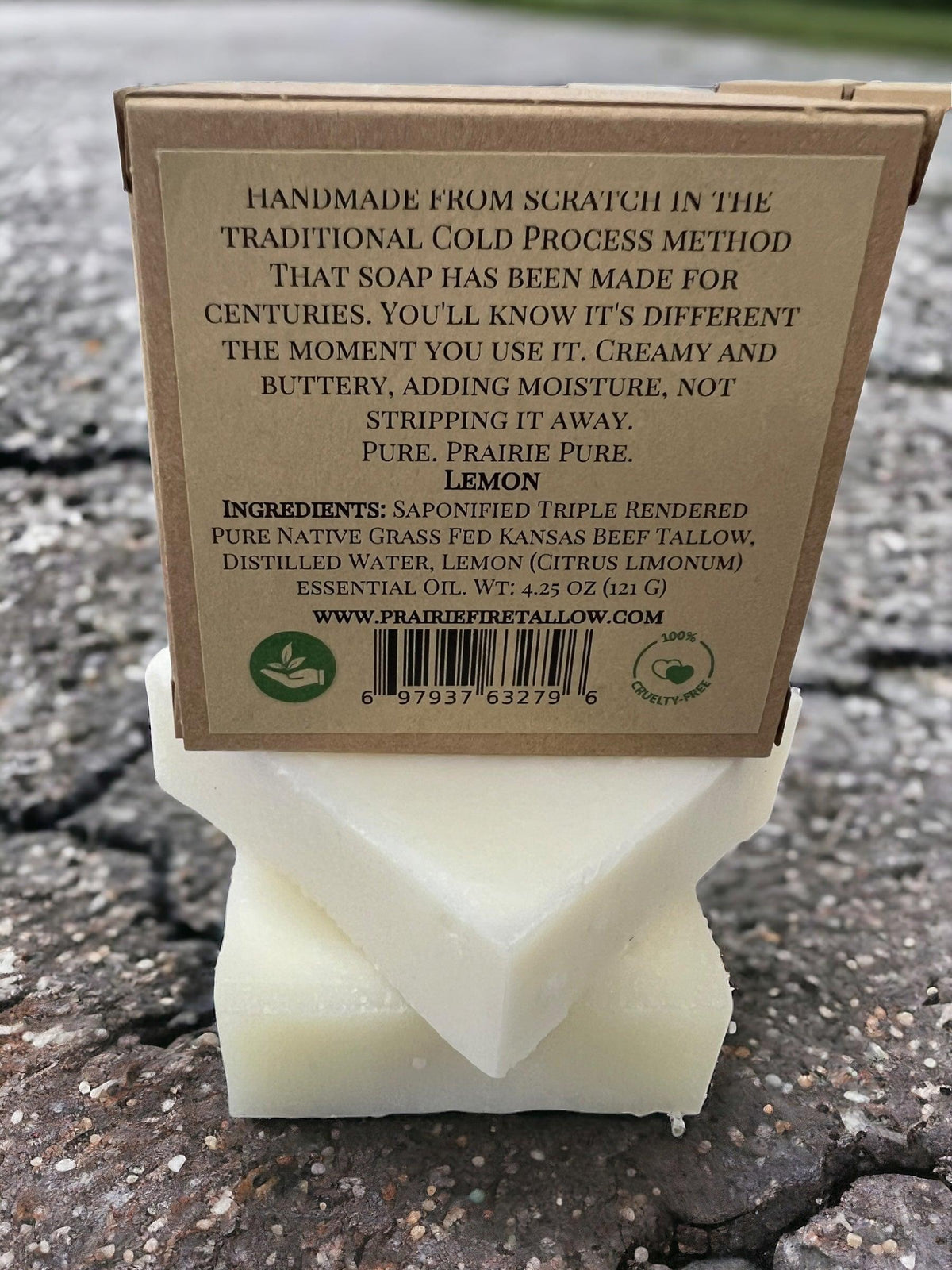 Pure Beef Tallow Soap Bar, (3 Pack) Made in USA -  Grass Fed and Finished - Face, Body and Hair - Cleans, Moisturizes, Soothes, and Hydrates. Natural and Organic