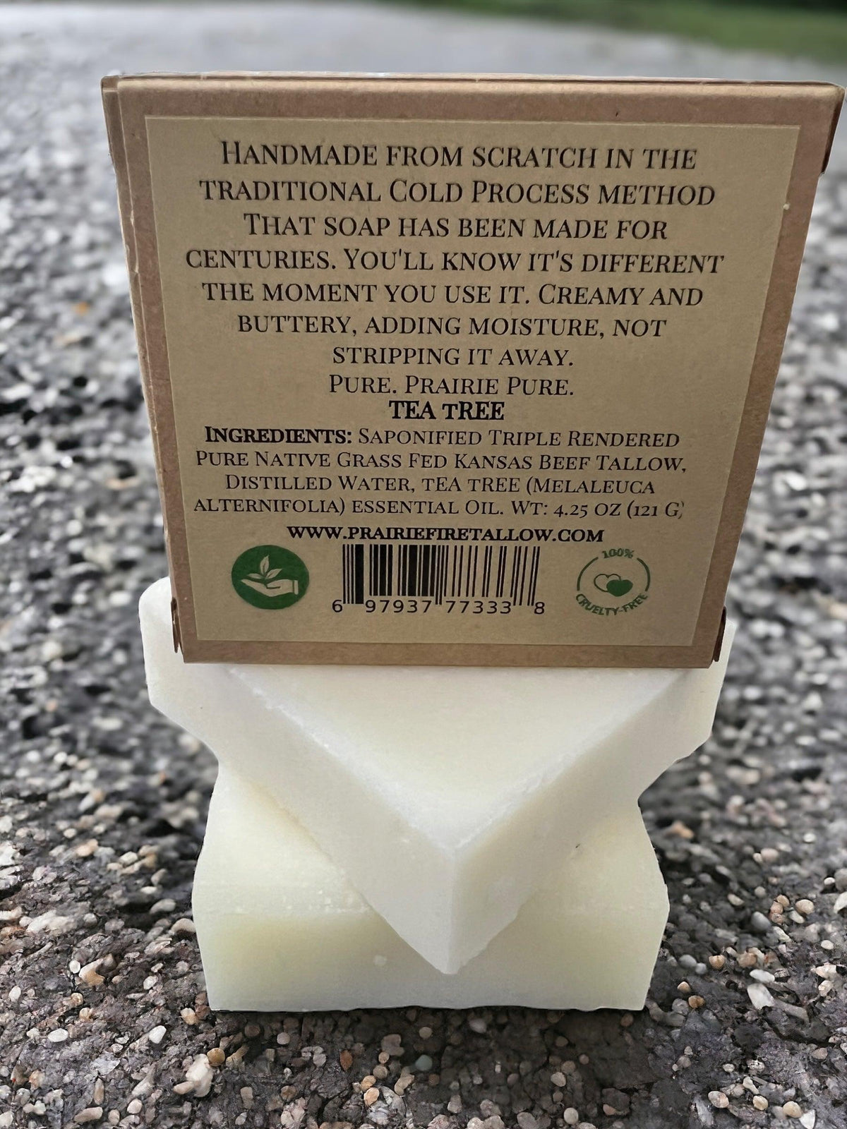 Pure Beef Tallow Soap Bar, (3 Pack) Made in USA -  Grass Fed and Finished - Face, Body and Hair - Cleans, Moisturizes, Soothes, and Hydrates. Natural and Organic