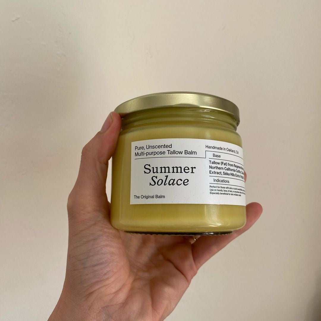 Pure Unscented – Family Size Tallow Balm | 11.5 oz Bulk in Clear Glass