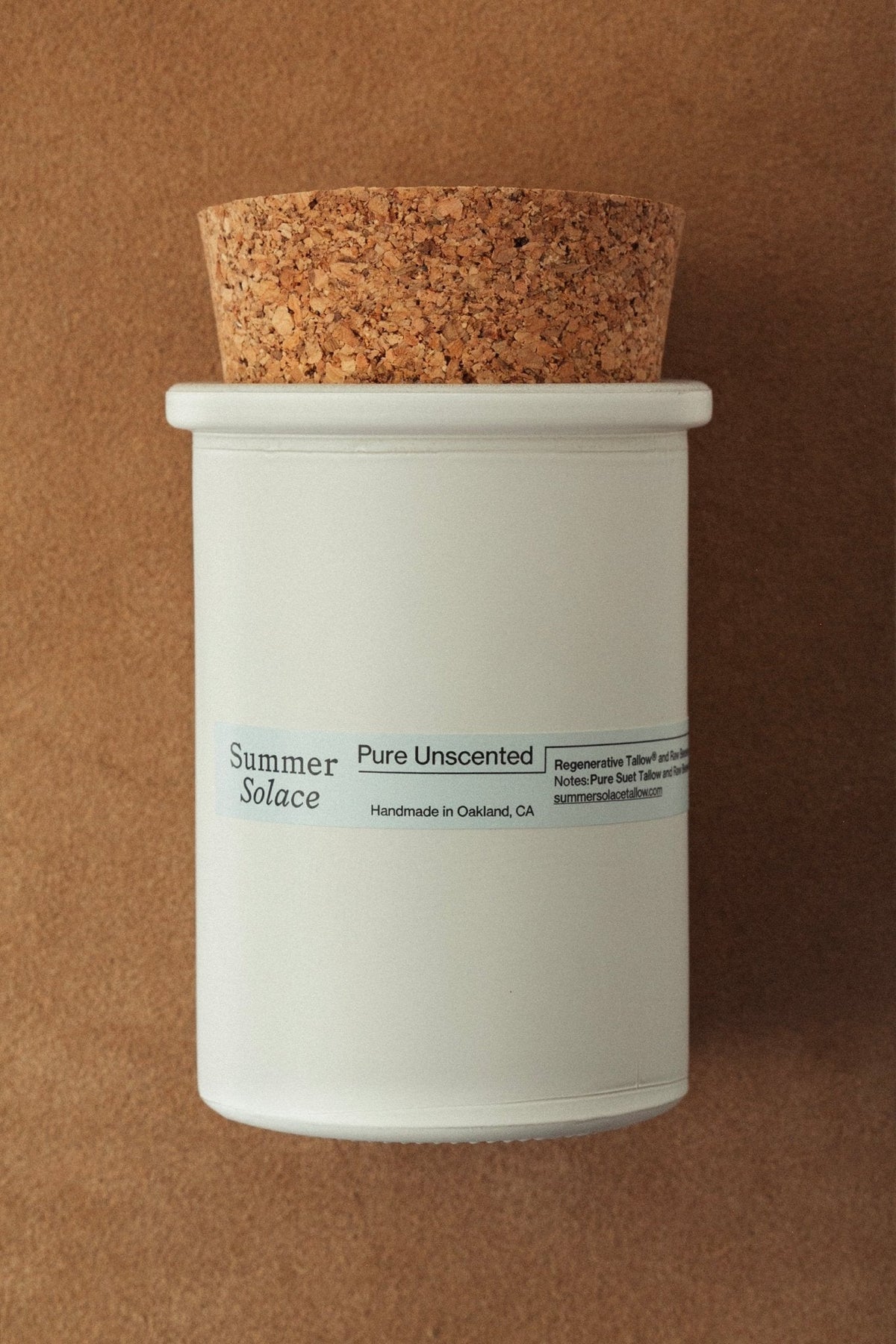 Pure Unscented Tallow Candle – Regenerative Suet & Beeswax | 6 oz