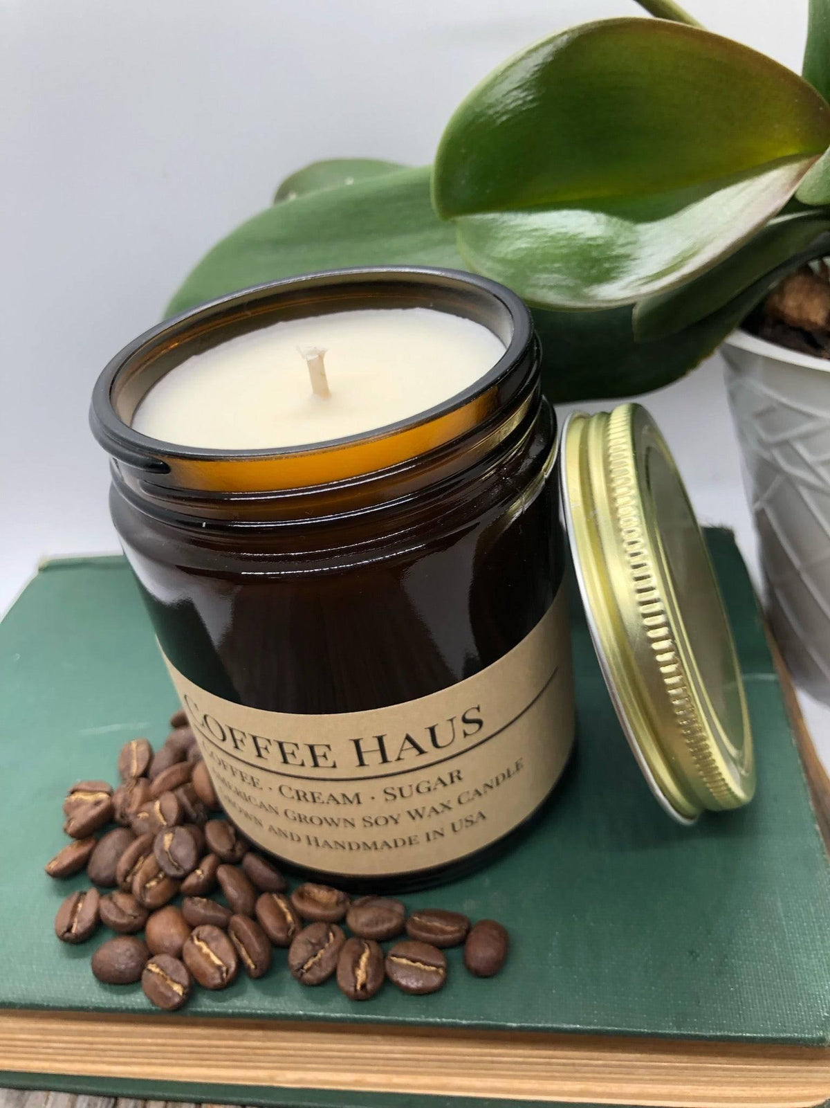 Scented Soy Wax Candle (8.0 oz) 50-60 Hour Burn Time, Cotton Wick, Amber Glass Jar, Grown and Made in USA -