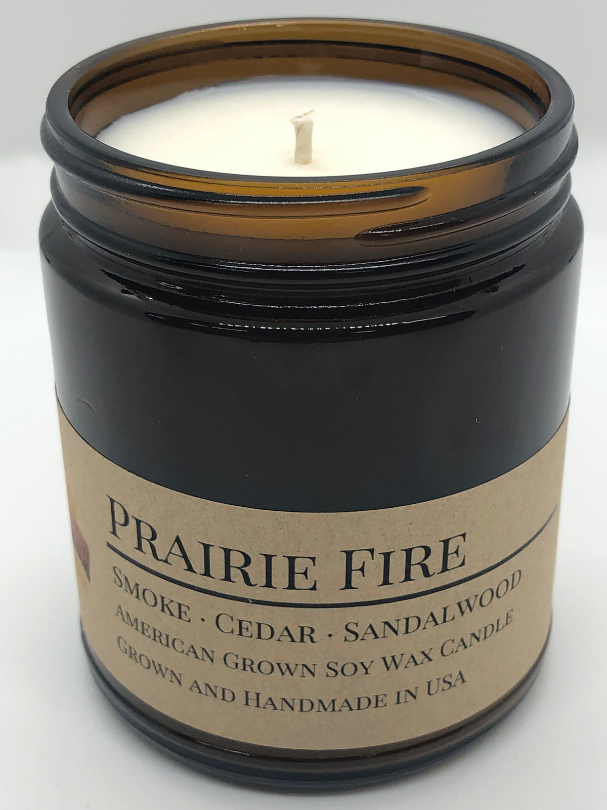 Prairie Fire Soy Wax Candle | 9 oz Amber Apothecary Jar