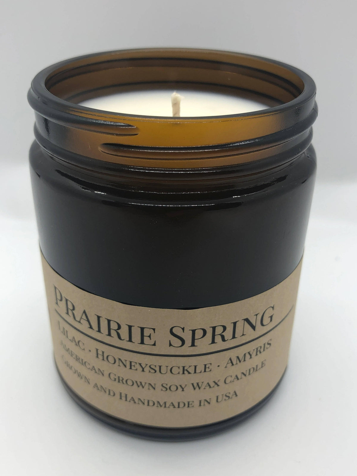 Scented Soy Wax Candle (8.0 oz) 50-60 Hour Burn Time, Cotton Wick, Amber Glass Jar, Grown and Made in USA -
